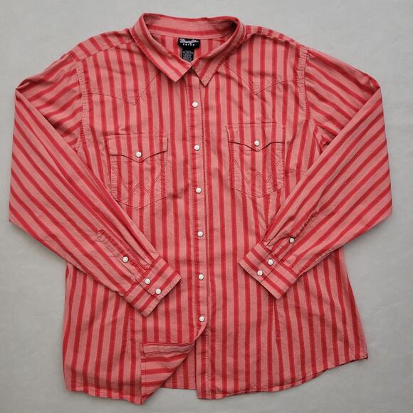 Wrangler Women's 3XL Retro Long Sleeve Pearl Snap Western Shirt - Picture 2 of 7